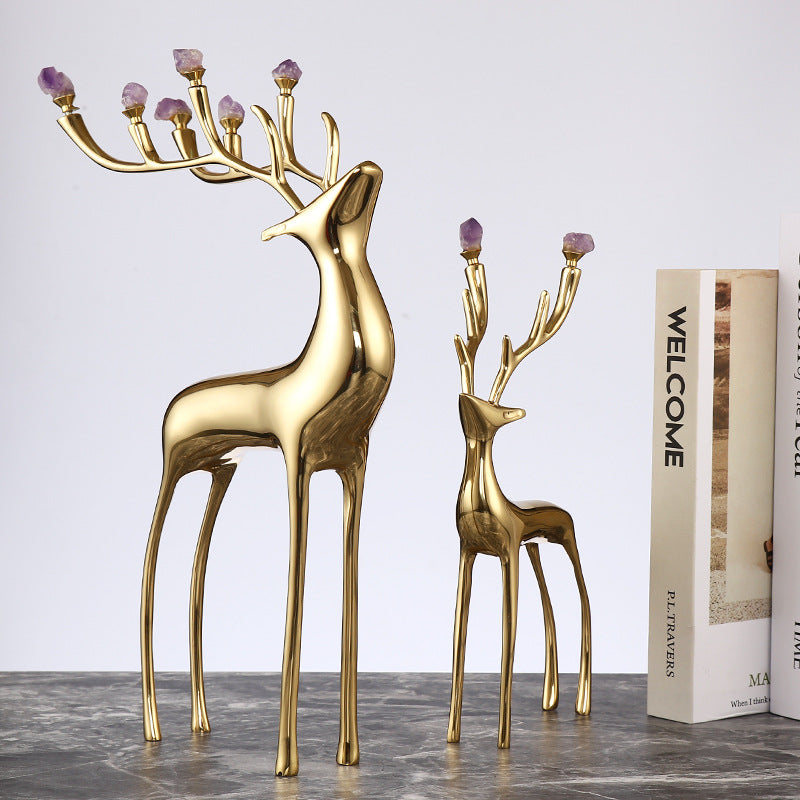 Brass Deer Figurines