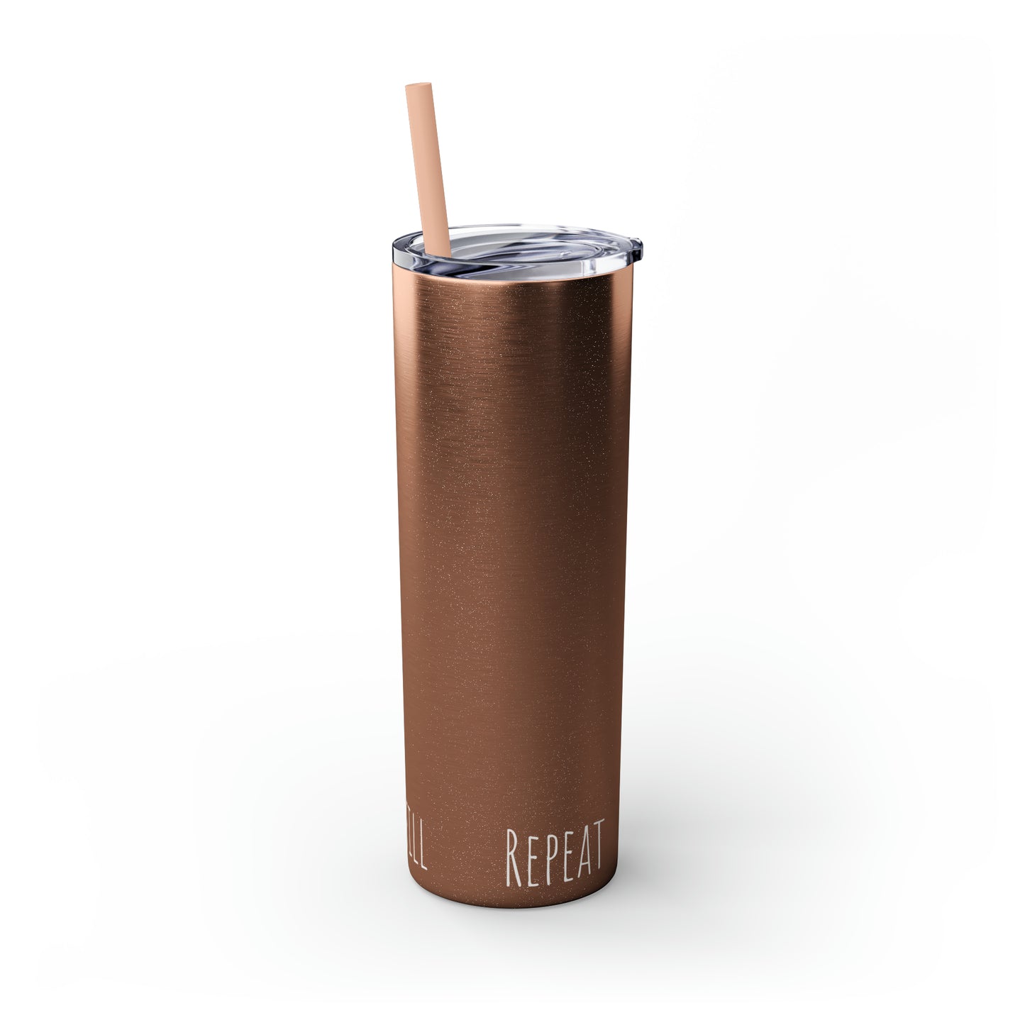 Glitter Rosegold Tumbler with Straw, 20oz (Hydrate, Refill, Repeat)