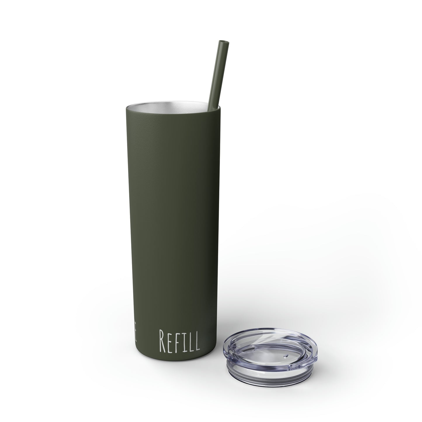 Matte Pine Needle Tumbler with Straw, 20oz (Hydrate, Refill, Repeat)