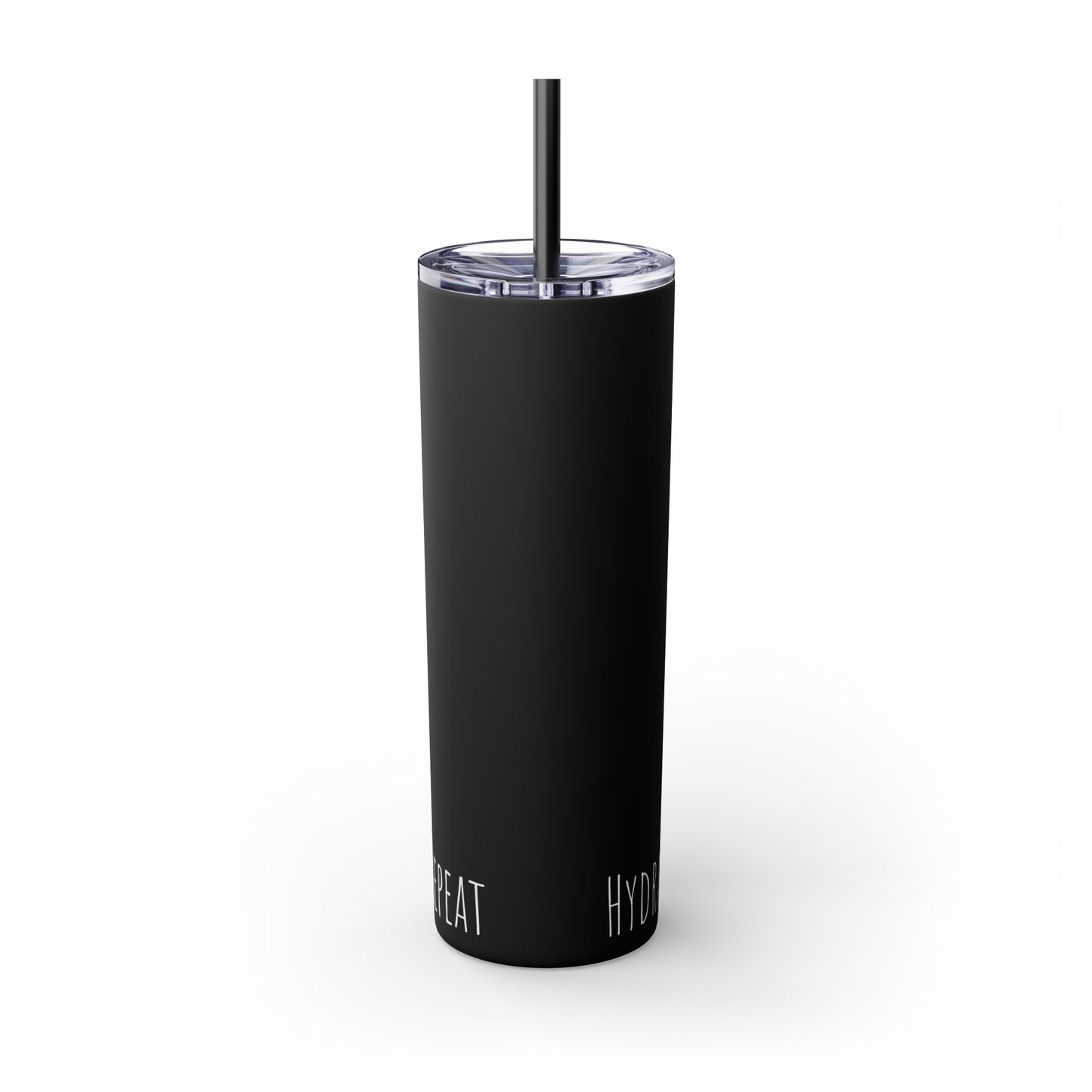 Matte Black Tumbler with Straw, 20oz (Hydrate, Refill, Repeat)