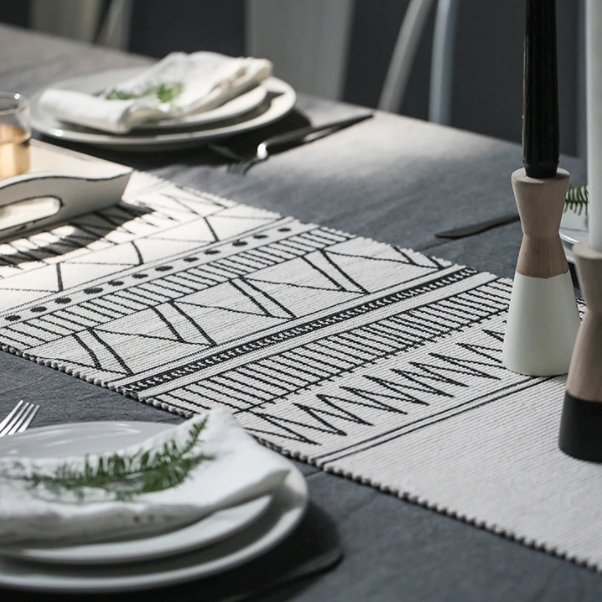 Geometric Textured Table Runner