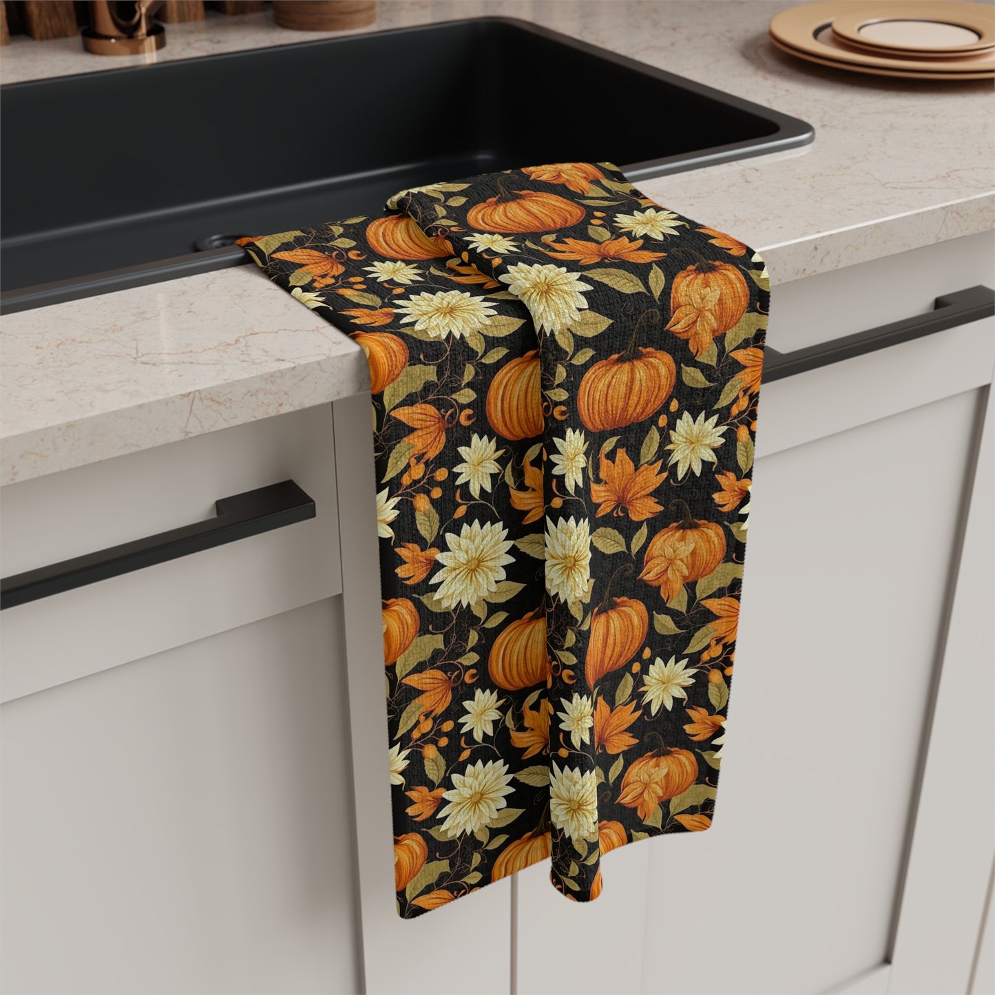Soft Tea Towel (Pumpkin Floral)