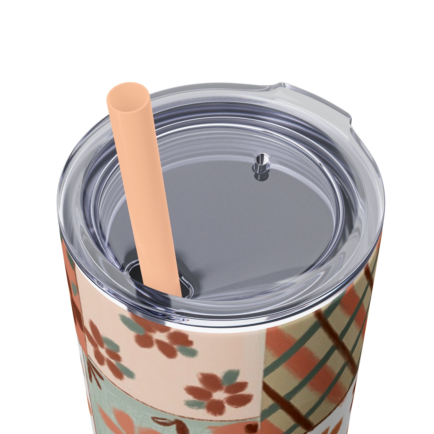 Skinny Tumbler with Straw, 20oz (Autumn Quilt)