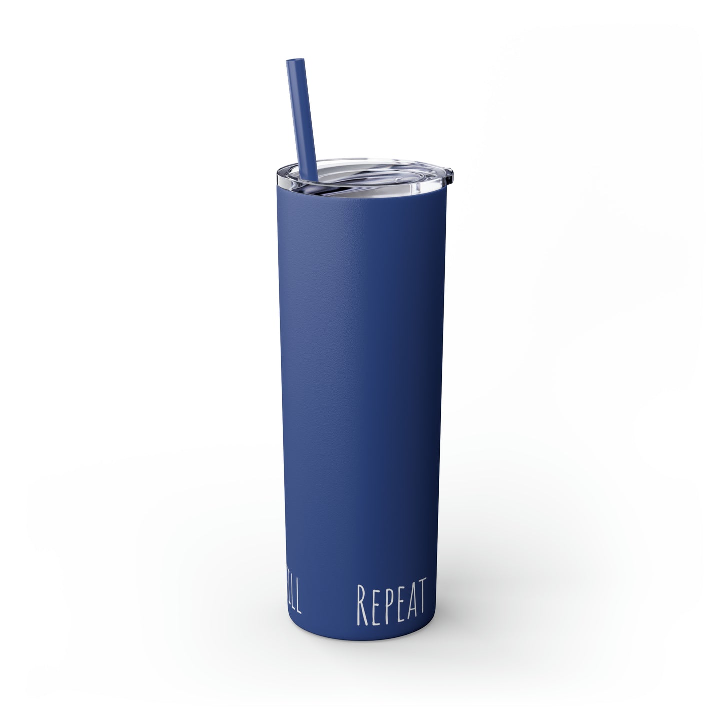 Matte Nautical Blue Tumbler with Straw, 20oz (Hydrate, Refill, Repeat)