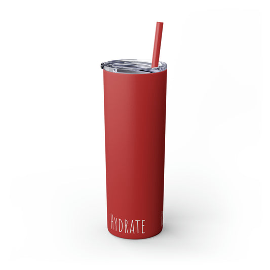 Matte Red Tumbler with Straw, 20oz (Hydrate, Refill, Repeat)