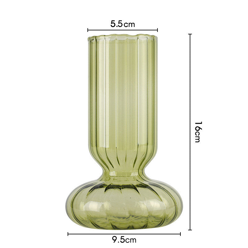 Corrugated Retro Glass Bud Vase