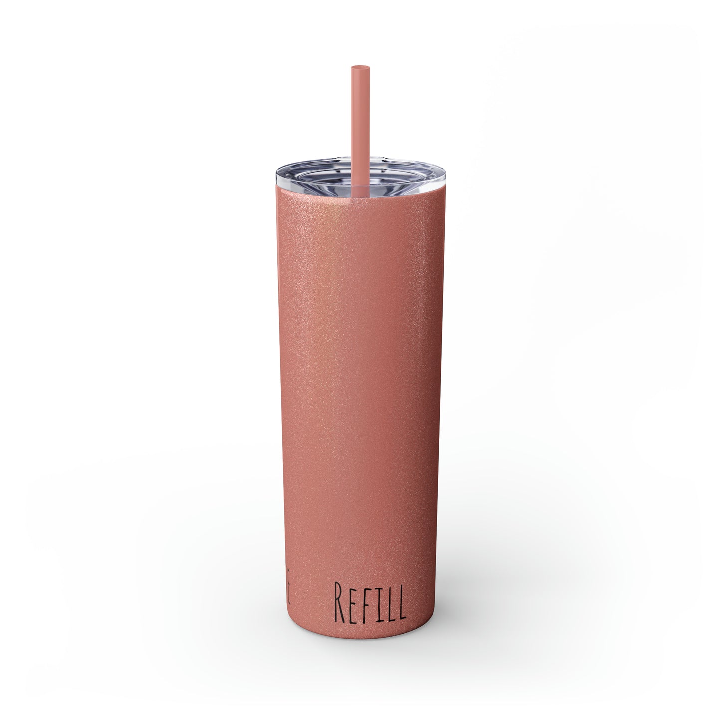 Glitter Dusty Rose Tumbler with Straw, 20oz (Hydrate, Refill, Repeat)