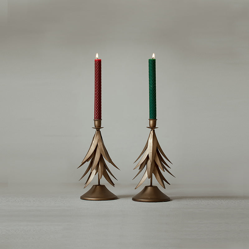 Brass Tree Candle Holder Set