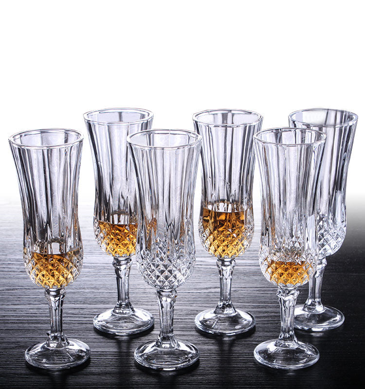 Jewel Cut Champagne Glass Set (6 Pieces)