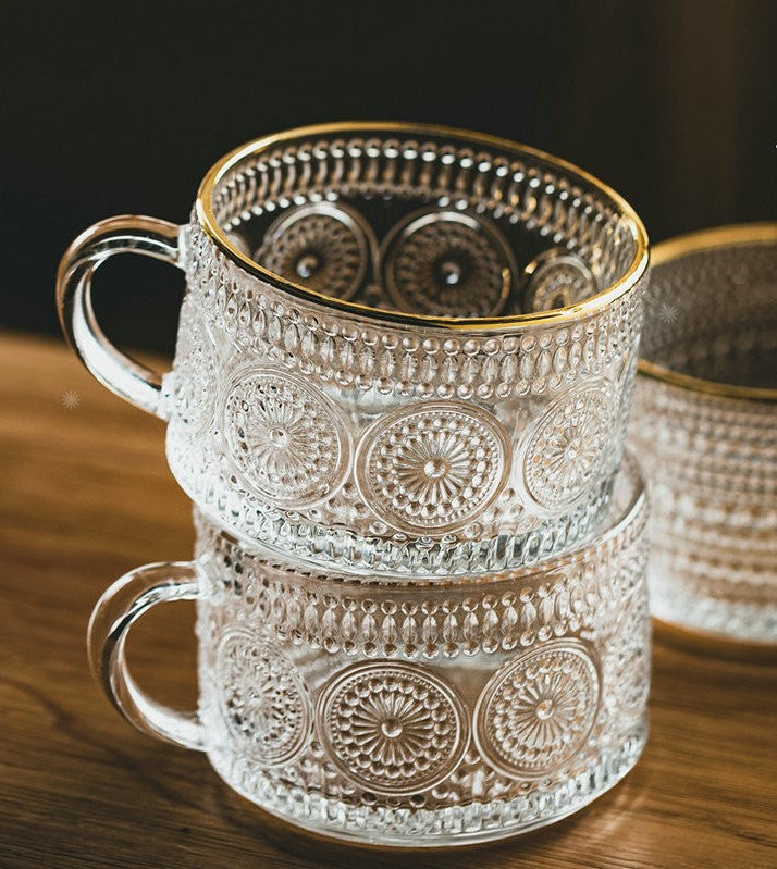 Embossed Glass Cups