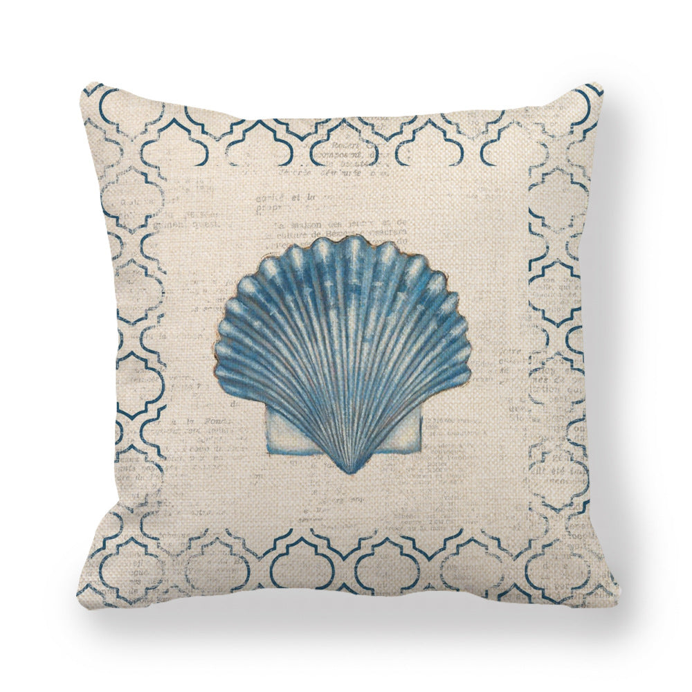 Coastal Seashell Linen Pillow Covers