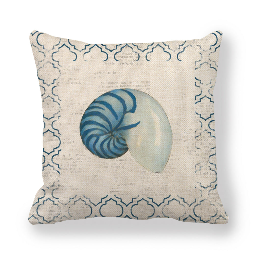 Coastal Seashell Linen Pillow Covers