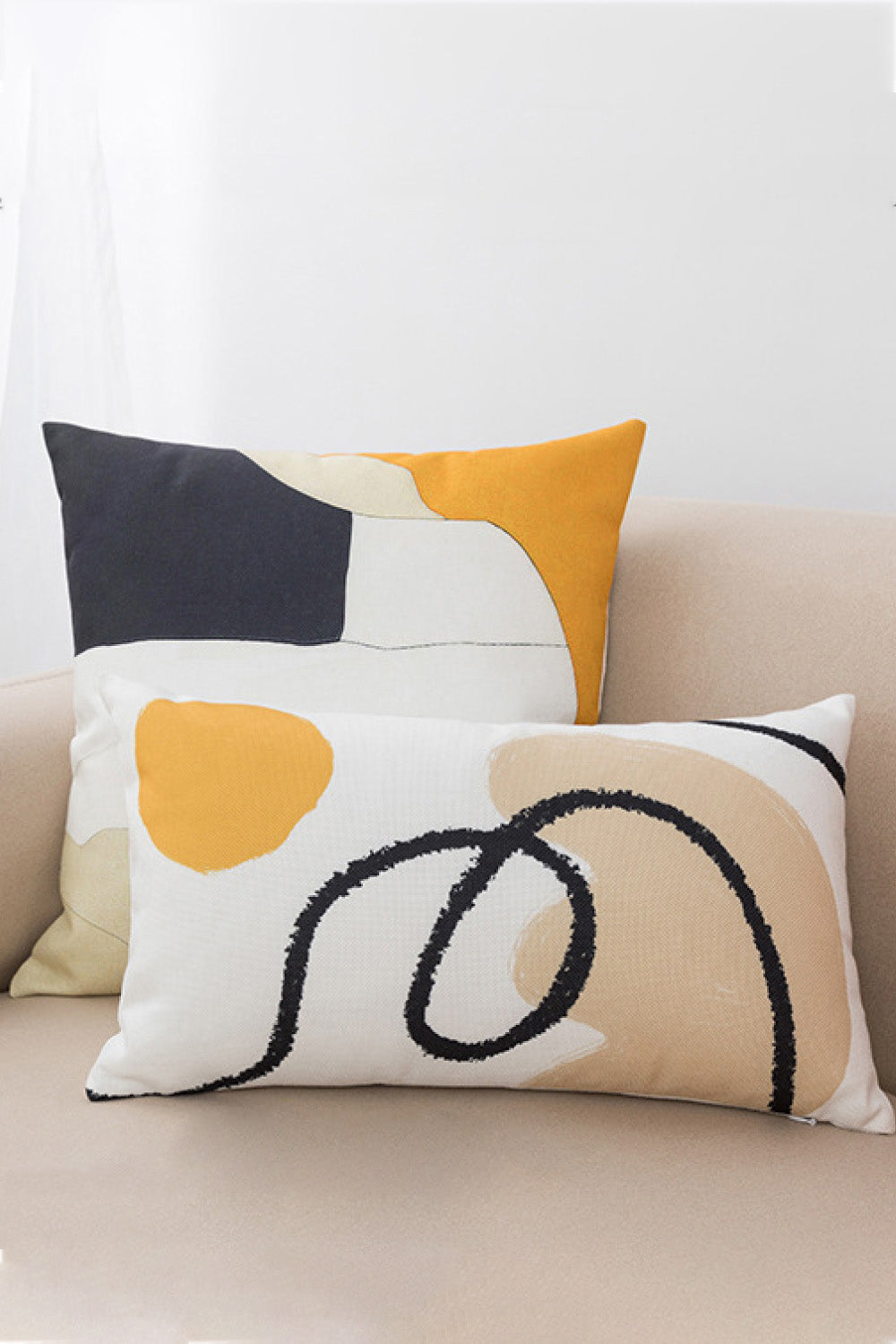 2-Pack Throw Pillow Covers (Line Art)